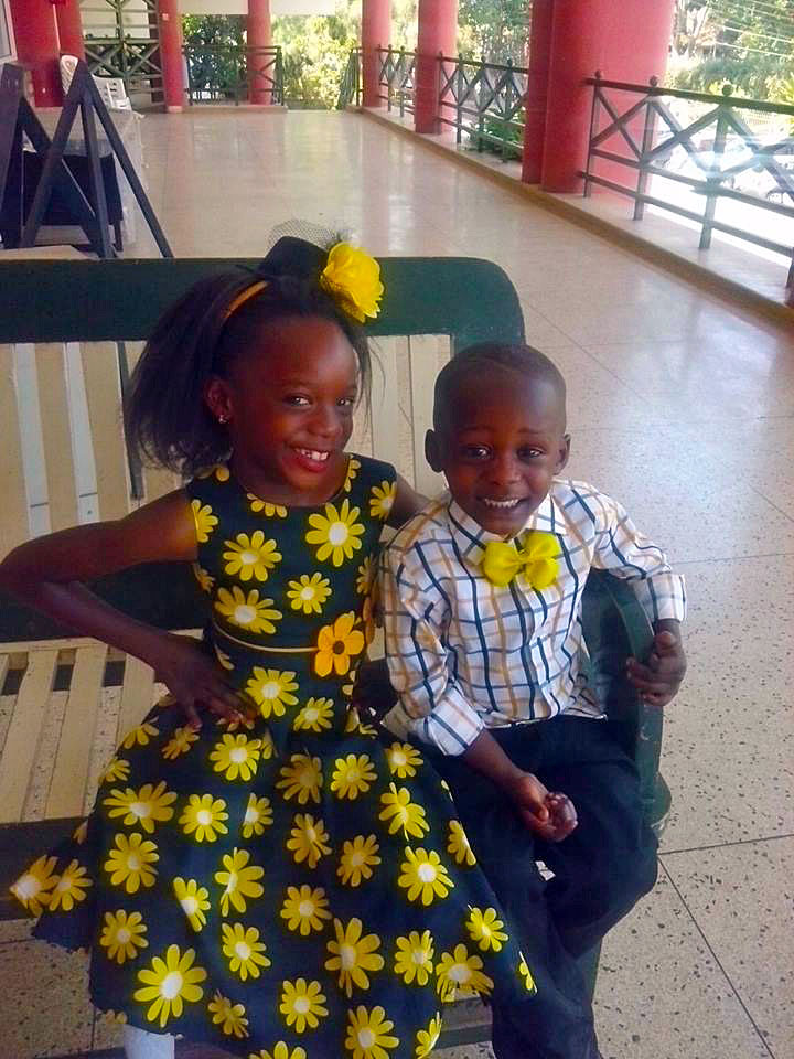 Serena and her brother Baraka on her 7th birthday.