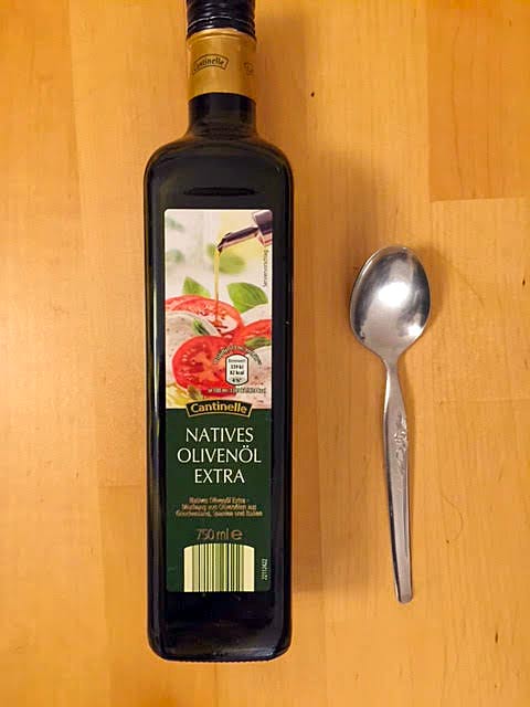 The olive oil that Ann uses to bath her baby.