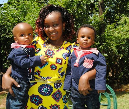 Gakii Muriithi with her sons.